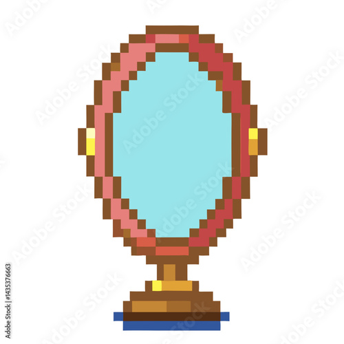 Simple pixel art of mirror on stand, base in classic style