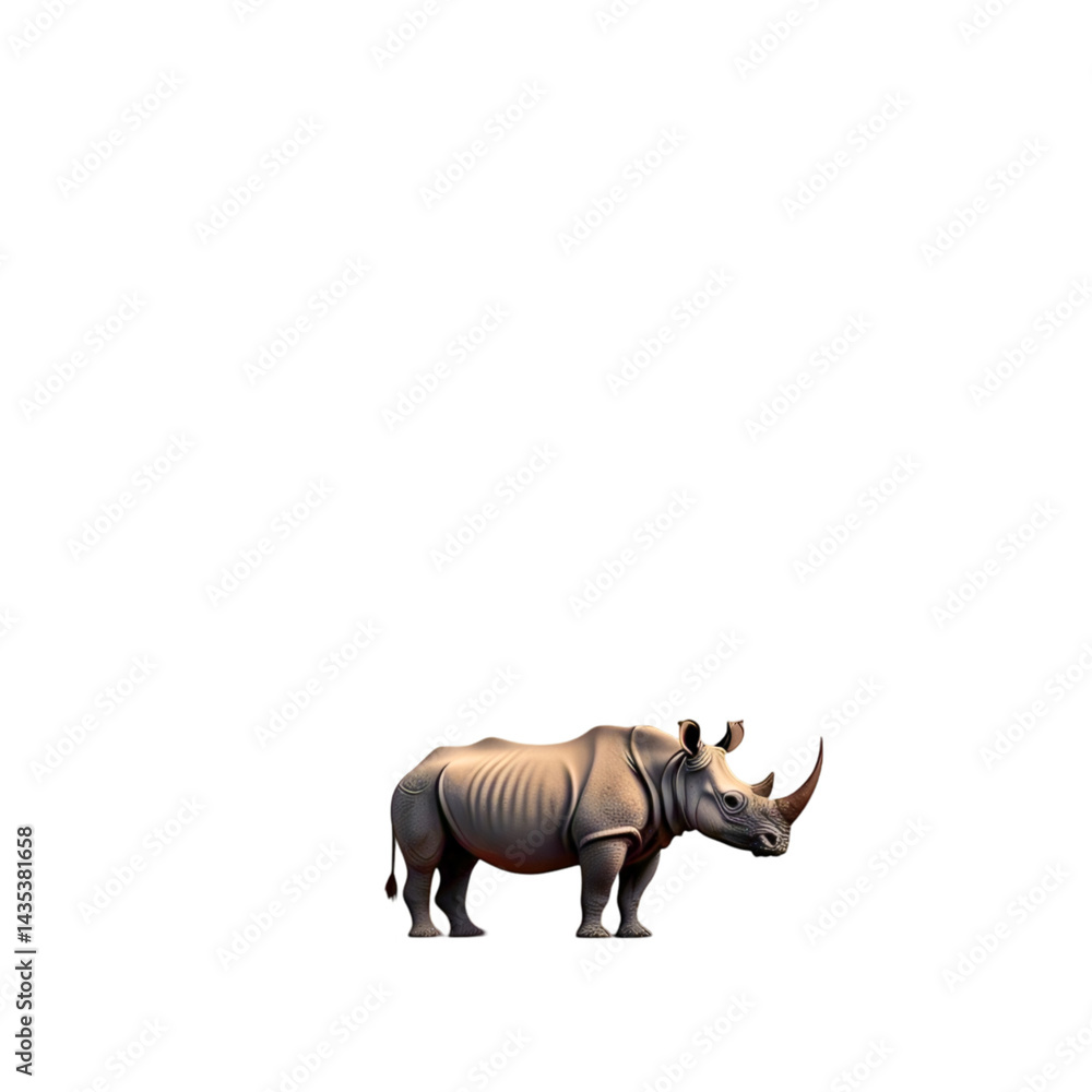 Obraz premium Stylized Rhino Silhouette at Sunset in African Savanna