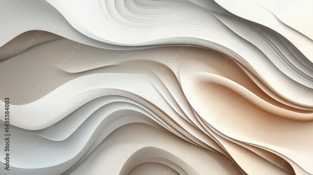 Obraz premium abstract white and beige wave pattern background