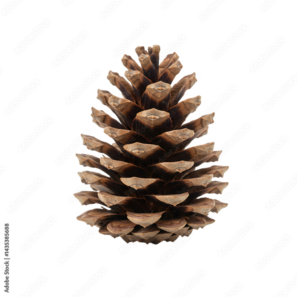 Pine Cone Details: Texture, Shape, Color,  with Transparent Background