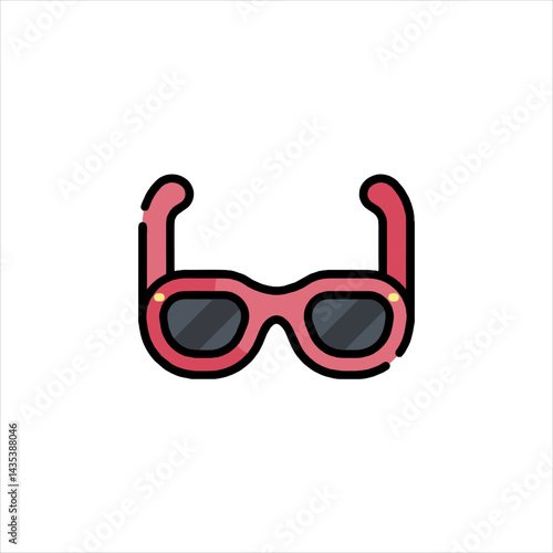 red sunglasses isolated on white