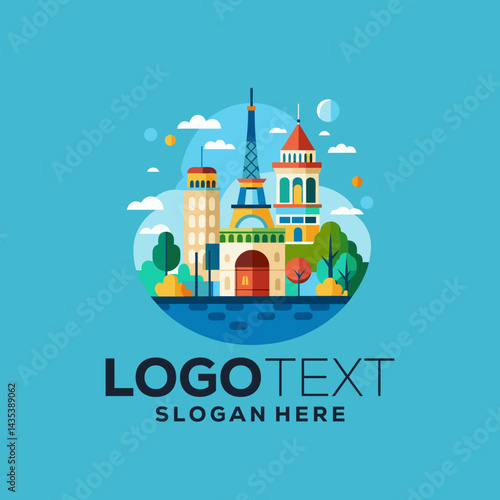 Wallpaper Mural Whimsical Paris Adventure Colorful European Cityscape Torontodigital.ca