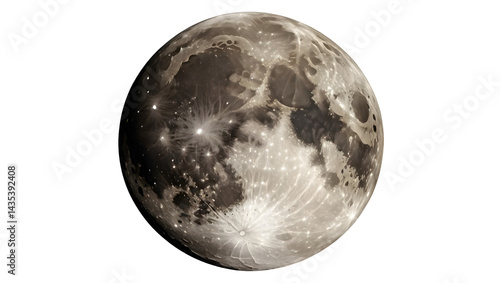 Captivating Moon Surface with Craters and Starry Background