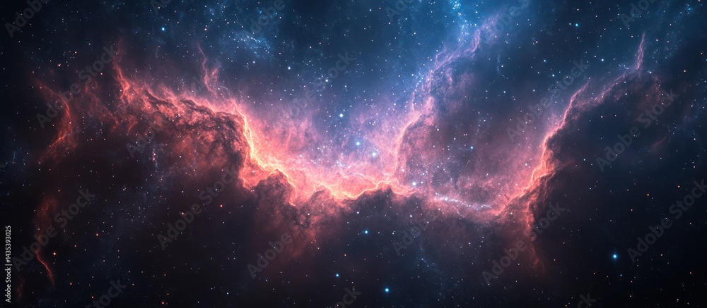 Fototapeta premium Cosmic Nebula Cloud Formation, Space Background Image