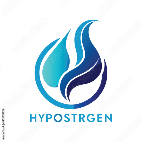 Elegant logo design featuring stylized hydrogen elements, showcasing transport innovation and sustainability in modern energy solutions