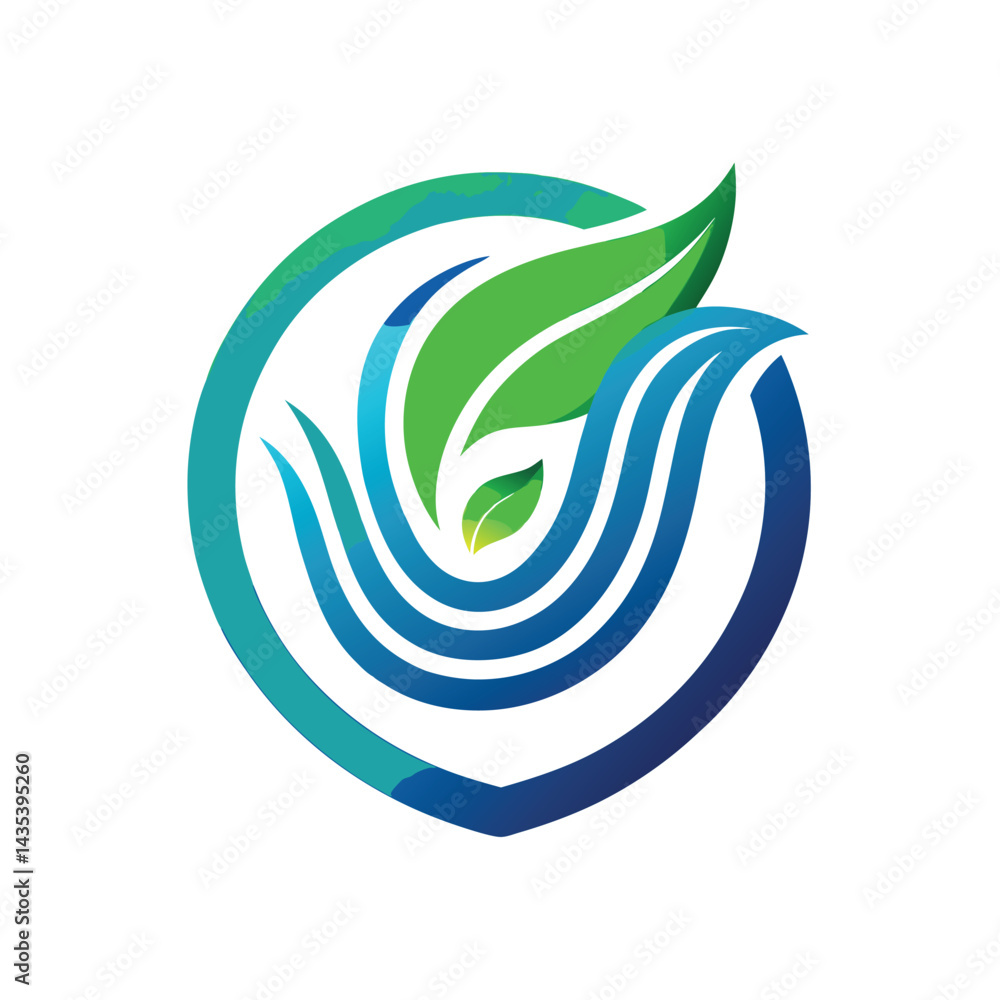 Naklejka premium Elegant logo design for biometric security systems featuring modern elements and a soothing color palette inspired by nature
