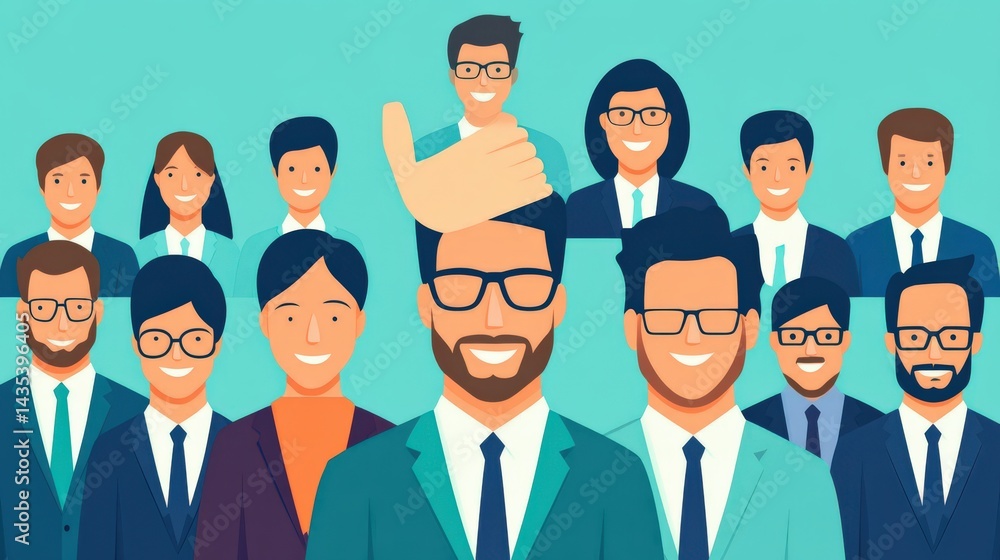 Diverse business team representation with leadership emphasis Diverse business team representation with leadership emphasis