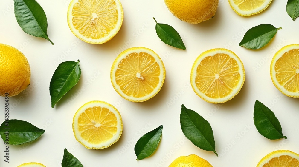 A close up of a bunch of lemons and their slices A close up of a bunch of lemons and their slices