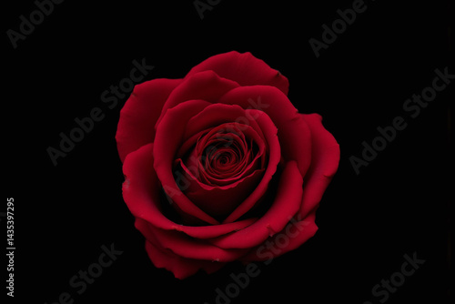 single red rose on a black background