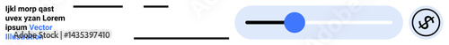 Horizontal toggle slider with blue handle, thin black line, and dollar icon. Ideal for pricing, settings, customization, adjustments, budget planning, user interfaces simple landing page
