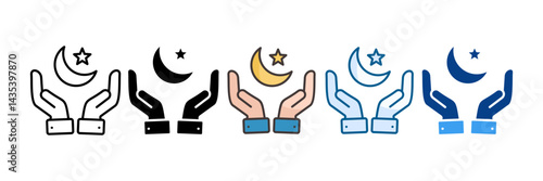 Pray Icon Set Multiple Style Collection
