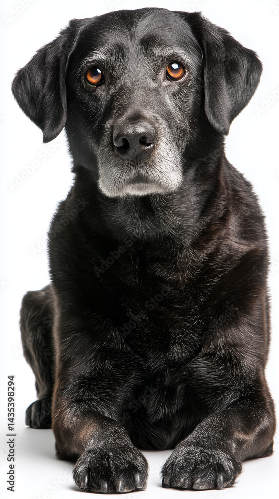 A wise senior black lab gazing intently shows years of loyalty and love sharp focus bright eyes pure A wise senior black lab gazing intently shows years of loyalty and love sharp focus bright eyes pure