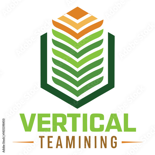 Innovative logo design reflecting vertical farming technology company focused on sustainable agriculture and modern food production practices
