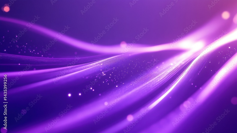 Fototapeta premium purple abstract background with glowing waves and sparkle