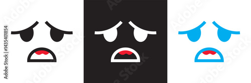 Cartoon faces  icon. Vector for websites, mobile interfaces, presentations, banner, visual branding etc. Vector illustration. isolated on white and black background. EPS 10