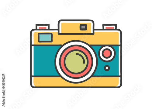 Minimalist illustration of a camera. Simple. Icons.