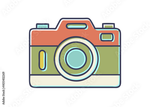 Minimalist illustration of a camera. Simple. Icons.