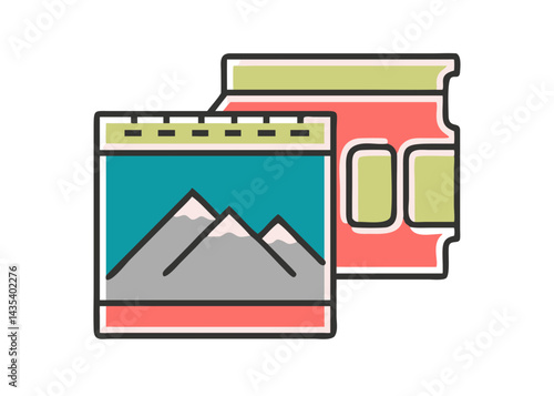 Minimalist illustration of a camera. Simple. Icons.