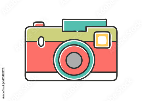 Minimalist illustration of a camera. Simple. Icons.