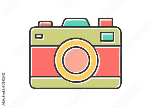 Minimalist illustration of a camera. Simple. Icons.