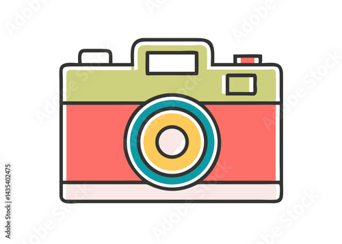 Minimalist illustration of a camera. Simple. Icons.