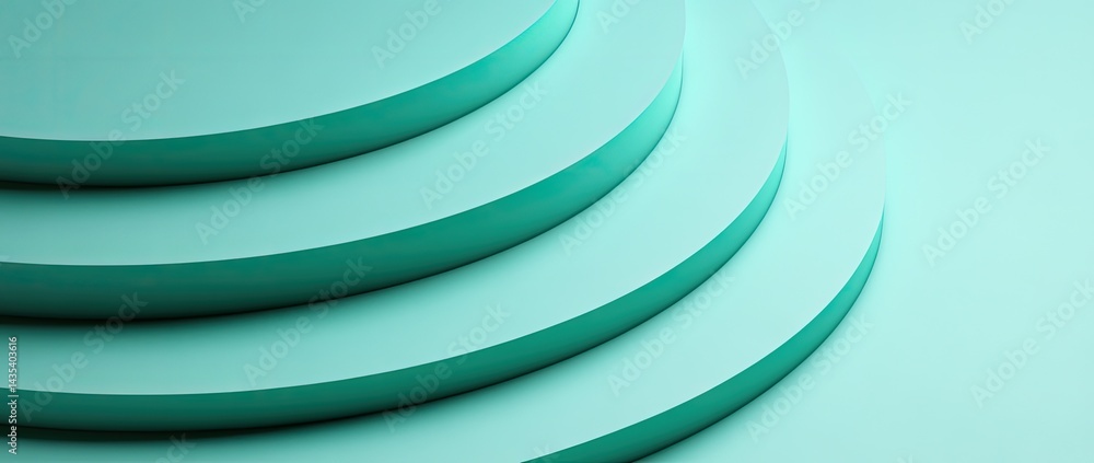 Obraz premium Abstract teal circles layered, creating depth and a sense of progression. Minimalist design