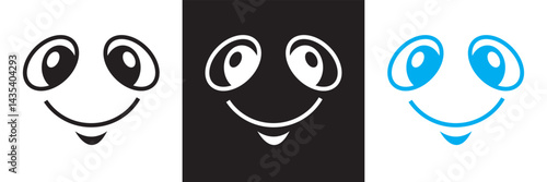 Cartoon faces  icon. Vector for websites, mobile interfaces, presentations, banner, visual branding etc. Vector illustration. isolated on white and black background. EPS 10