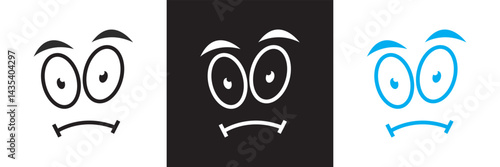 Cartoon faces  icon. Vector for websites, mobile interfaces, presentations, banner, visual branding etc. Vector illustration. isolated on white and black background. EPS 10