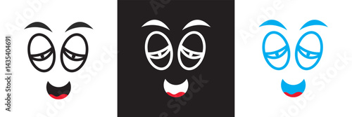 Cartoon faces  icon. Vector for websites, mobile interfaces, presentations, banner, visual branding etc. Vector illustration. isolated on white and black background. EPS 10