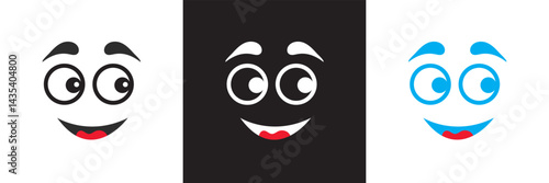 Cartoon faces  icon. Vector for websites, mobile interfaces, presentations, banner, visual branding etc. Vector illustration. isolated on white and black background. EPS 10