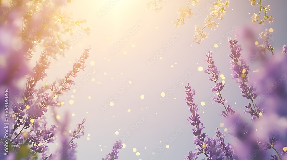 Obraz premium Lavender Field Sunlight Summer.