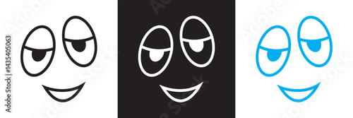 Cartoon faces  icon. Vector for websites, mobile interfaces, presentations, banner, visual branding etc. Vector illustration. isolated on white and black background. EPS 10