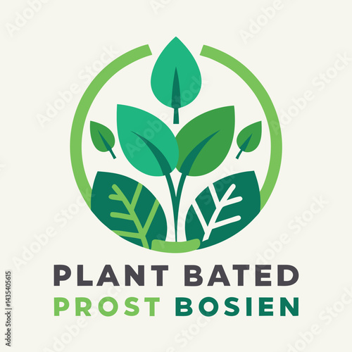 Modern vector logo design for a company specializing in plant-based protein manufacturing, showcasing vibrant green foliage and clean lines emphasizing sustainability and nutrition