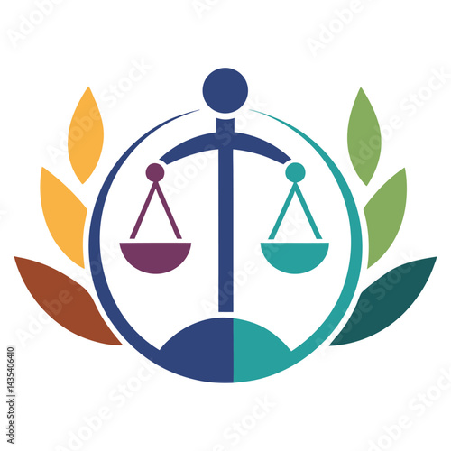 Balanced minimalist logo representing mediation services for conflict resolution and family matters in a calming color palette inspired by nature