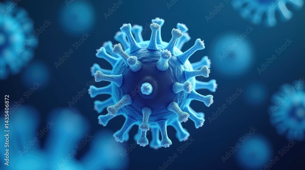 Obraz premium Ultra-Realistic 3D Virus Visualization in High Resolution