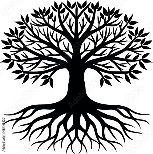 Root Silhouette Vector | Underground Plant Base, Natural Shape & Growth