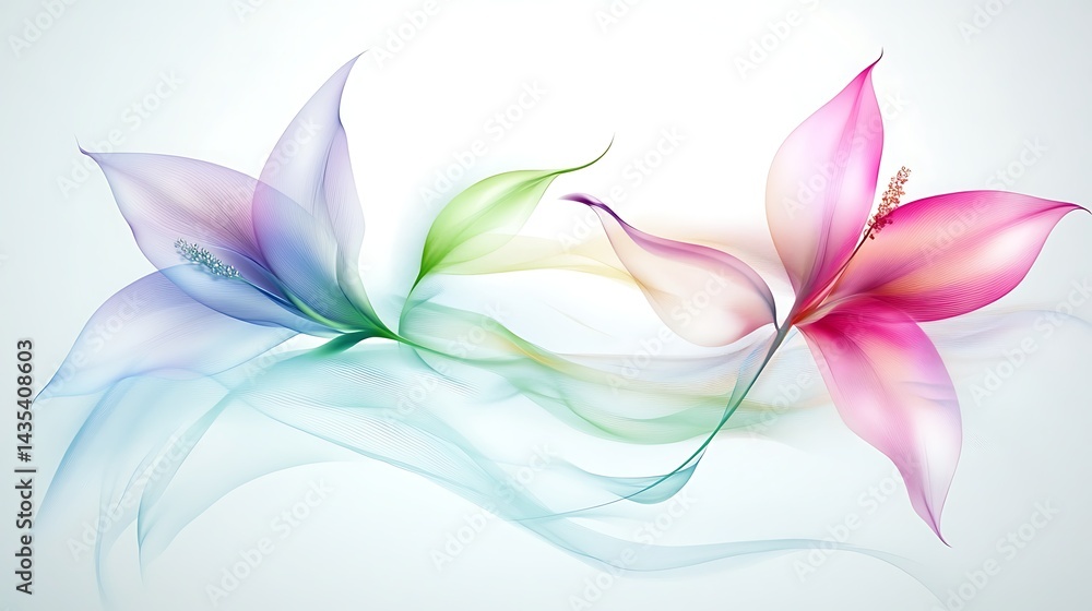 Fototapeta premium Pastel Floral Smoke Design.