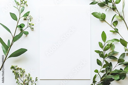 Obraz na płótnie Blank White Paper Mockup on White Background w salonie