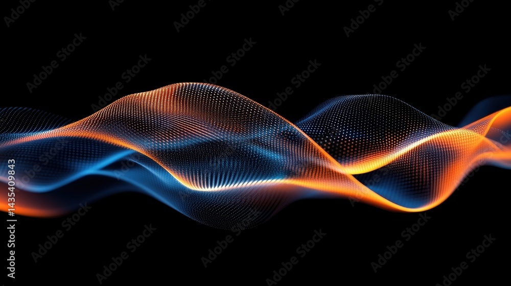 Fototapeta premium abstract wave background orange and blue energy flow