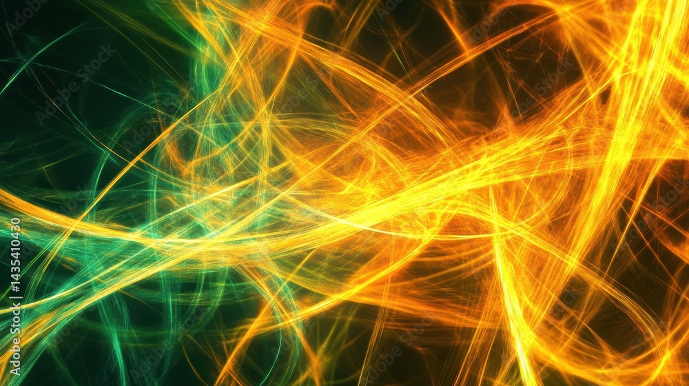 Obraz premium abstract orange and green energy lines