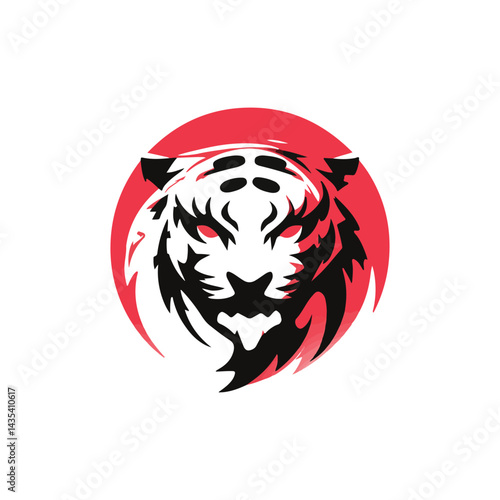 Tiger Masculine Emblem round Logo esports for gaming