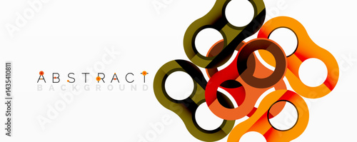Obraz na płótnie Abstract design features overlapping circles. Warm colors dominate composition, creating modern visual effect. Simple, clean aesthetic. w salonie