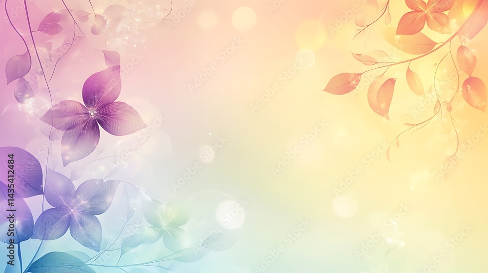 Fototapeta premium Pastel Floral Spring Background. (5)