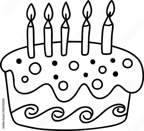 vintage cake adorned with five candles brings joy and celebration to any occasion