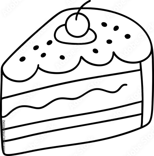 vintage cake slice with cherry on top showcases delightful layers and charming design