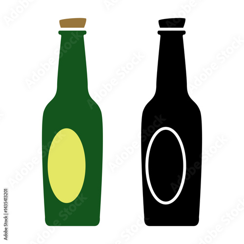 glass bottle icon, simple flat style, illustration, logo sign symbol pictogram template, for ui or ux isolated on white for mobile app, editable