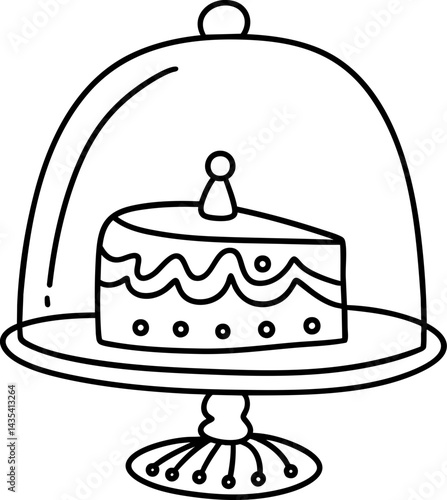 vintage cake displayed under glass dome adds charm to any celebration and invites sweet memories