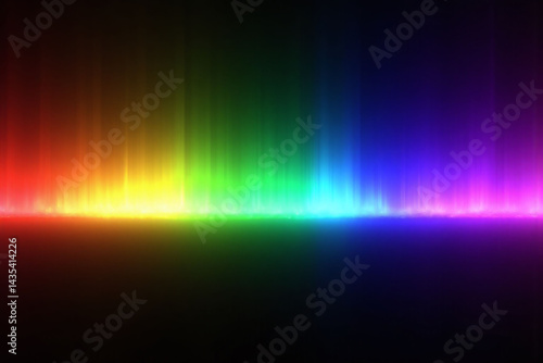 rainbow colored room with a red yellow green and blue wall