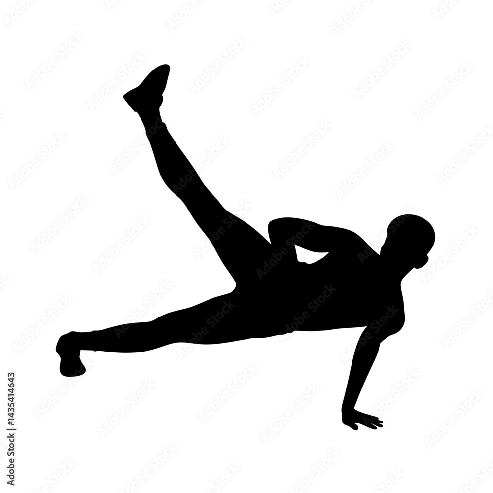 Fototapeta premium exercise silhouette vector for fitness training, sports branding, web graphics, educational visuals, and creative design