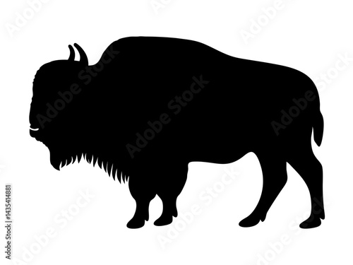 bison silhouette vector for wildlife conservation, farm branding, web graphics, educational visuals, and creative design
